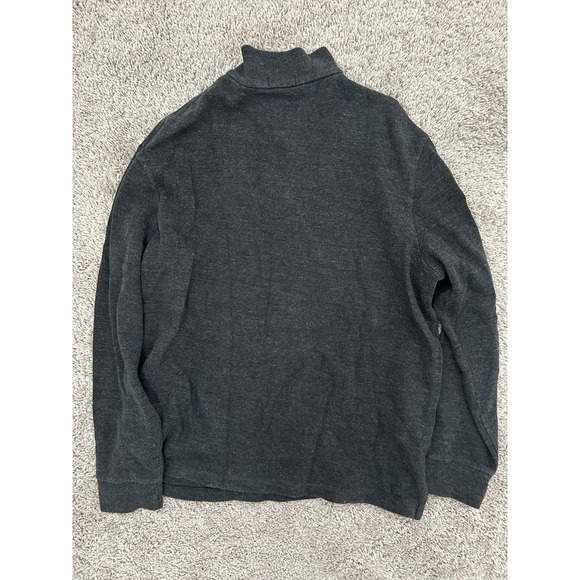 Men's VTG Polo Ralph Lauren Pullover Quarter Zip Button Size XL Charcoal Gray - Picture 9 of 9